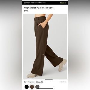 Alo High Waist Pursuit Trouser size small